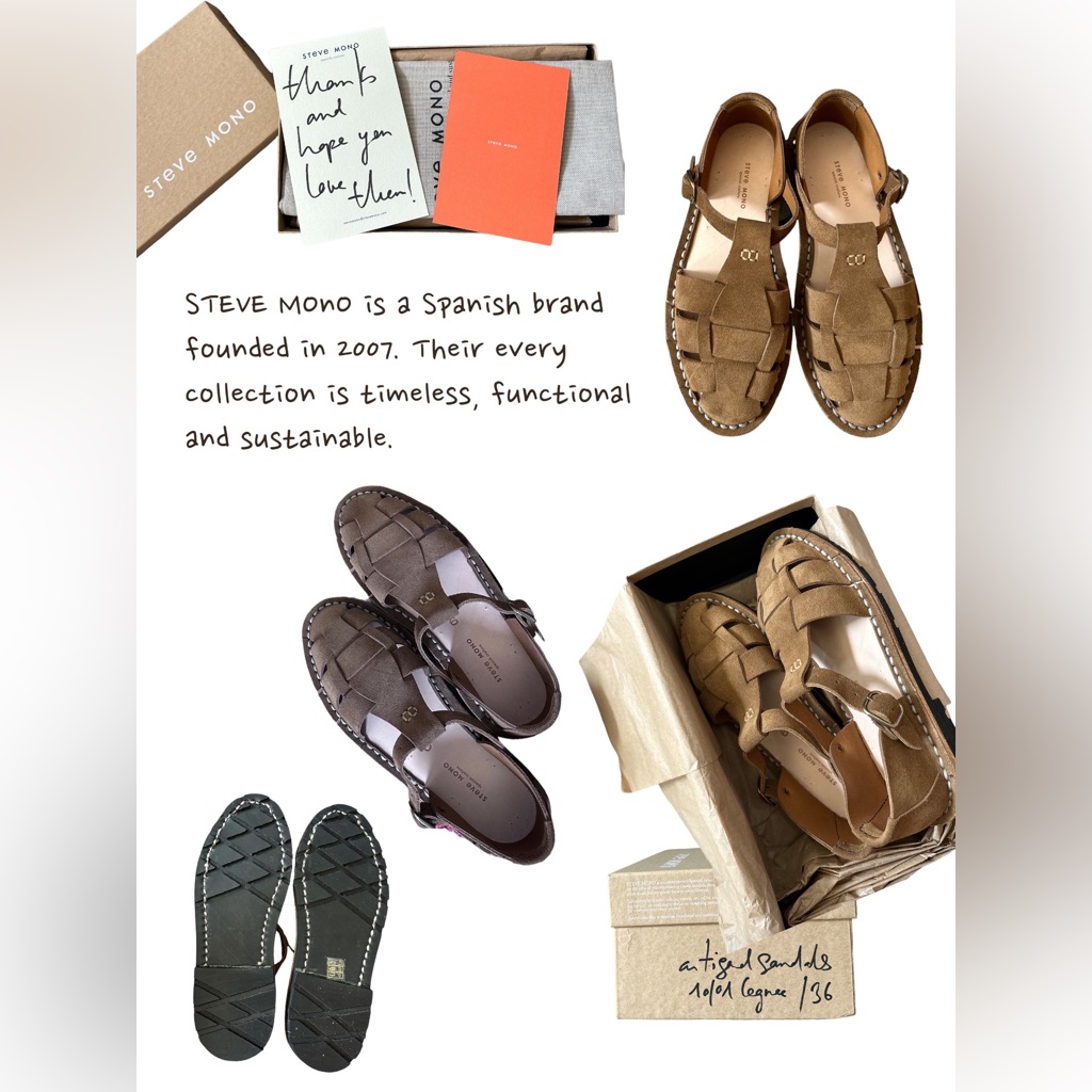 Brand New Handmade Steve Mono Artisanal Sandals, Cognac Color. Size 36